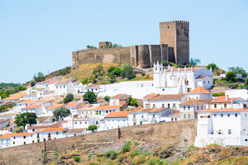 Obraz premium The historic castle in Mértola, Parque Natural do Vale Guadiana, Alentejo, Portugal