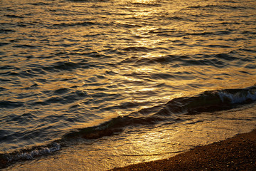 野洲市の琵琶湖の夕景