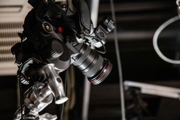 Fototapeta na wymiar Behind the scenes of video production or video shooting