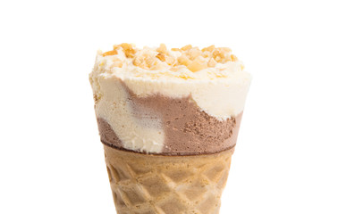 ice cream in a waffle cup isolated