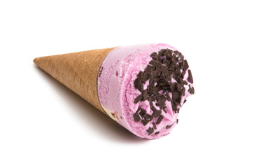 ice cream in a waffle cup isolated