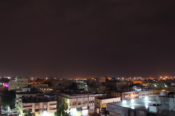 Fototapeta na wymiar Night city scape of Jeddah city Saudi Arabia.al marwah