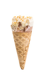 ice cream in a waffle cup isolated