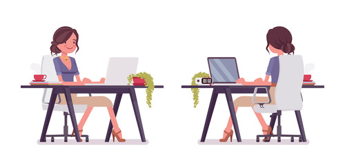 Sexy secretary working at desk