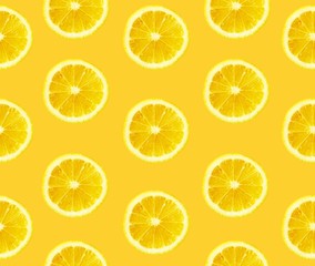 Fototapeta premium Lemons cuted seamless background