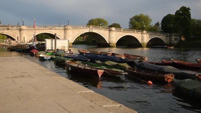 Rowing boats on the Thames in Richmond, London