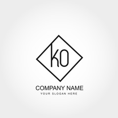 Initial Letter KO Logo Vector Design