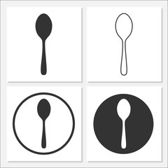 Spoon Icon Set Vector Design