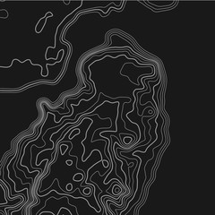 Fototapeta premium Topographic map. Topographical background. Linear graphics. Vector illustration.