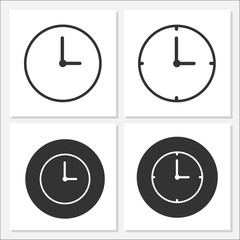 Clock Icon Set Vector
