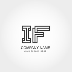 Initial Letter IF Logo Vector Design