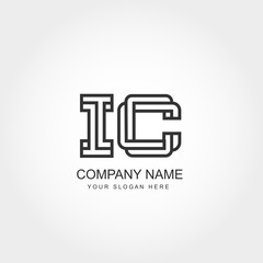 Initial Letter IC Logo Vector Design