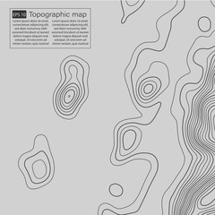 Topographic map. Topographical background. Linear graphics. Vector illustration.