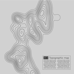 Topographic map. Topographical background. Linear graphics. Vector illustration.