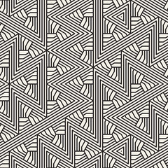 Abstract geometric pattern with stripes. Vector seamless background. Black and white lattice texture.