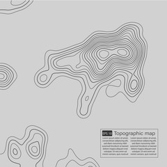 Topographic map. Topographical background. Linear graphics. Vector illustration.