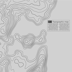 Topographic map. Topographical background. Linear graphics. Vector illustration.