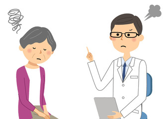 白衣の男性　問診　診察　注意