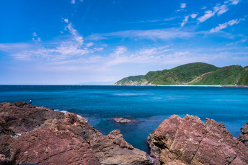 山形県 由良海岸 白山島 Yura beach in Yamagata Prefecture