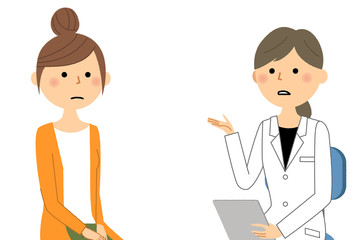 白衣の女性　問診　診察