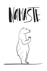 funny yoga with polar bear, fitness white bears, yoga poses, Surya Namaskara meditation. Ashtanga vinyasa yoga poses