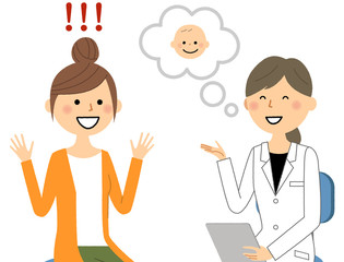 白衣の女性　問診　診察　妊娠