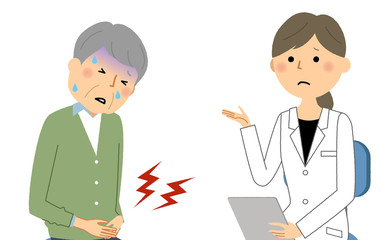 白衣の女性　問診　診察　痛い