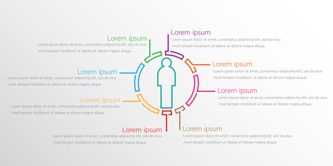 Vector infographic templates used for detailed reports. All 8 topics.