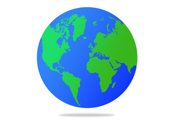 Earth globes isolated on white background