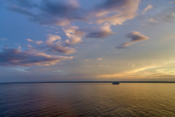 Sunset on Ladoga lake, Russia