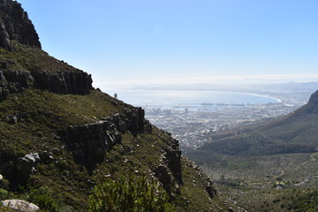 Wonderful nature on the plate clip hiking path on the Table Mountain in Cape Town, South Africa
