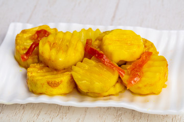 Tasty steamed zucchini