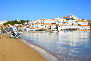 Fototapeta na wymiar Historic Ferragudo da Rocha near Lagos in Algarve, Portugal