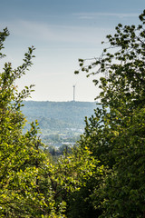 Big windmills for wind power near the village
