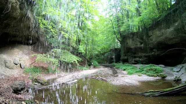Kientalschlucht bei Kloster Andechs, Wasserfall, Schlucht, Naturerlebnis, Gimbal, 4K