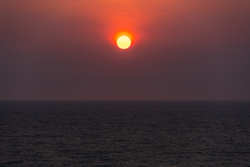 山形県 湯野浜海水浴場の夕陽 Sunset at Yunohama Beach, Yamagata
