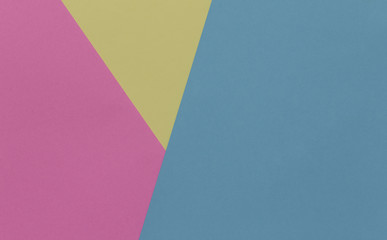 Creative geometric  paper background. Pink, blue, yellow pastel  colors. Abstraction. Template.