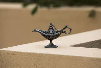 Ornamental  Moroccan, Arabic lantern . Greeting card for Muslim holy month Ramadan Kareem. Festive background. 