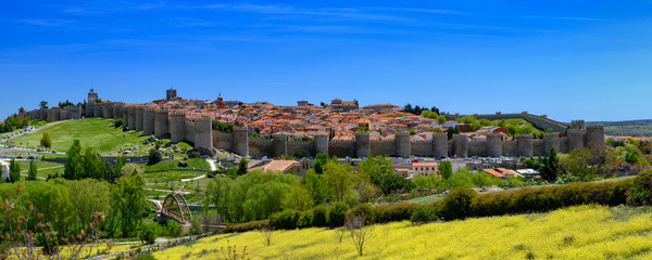 Fototapeta na wymiar panorama of Avila, Spain