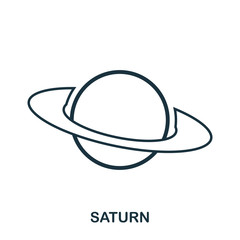 Saturn icon. Flat style icon design. UI. Illustration of saturn icon. Pictogram isolated on white. Ready to use in web design, apps, software, print. © Anton Shaparenko