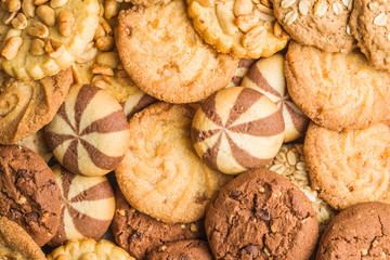 Different types of sweet cookies.