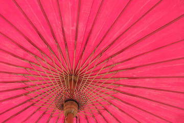 Japanese red umbrella close up