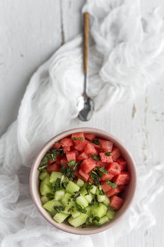 mix of Creative layout made of fresh water melon and melon