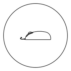 Computer mouse black icon in circle outline