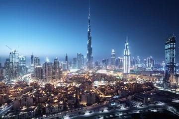 Fotobehang Skyline van Dubai, Verenigde Arabische Emiraten © Iakov Kalinin