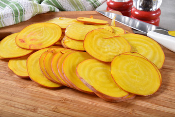Sliced golden beets