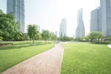 Foto op Plexiglas park in het financiële centrum van lujiazui, Shanghai, China © Iakov Kalinin
