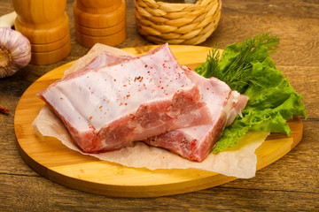 Raw pork ribs