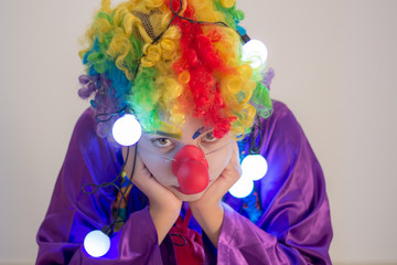 Sad girl clown
