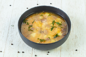 Pea soup with beef